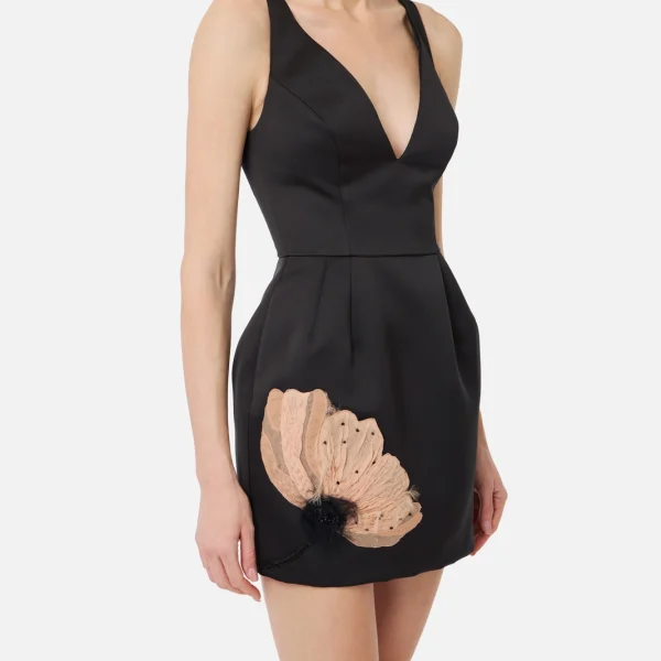 Rochie din satin duchesse cu floare brodată elisabetta franchi - Anna Forgaci