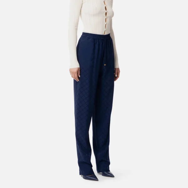 Pantaloni de trening din satin cu diamant jacquard elisabetta franchi - Anna Forgaci