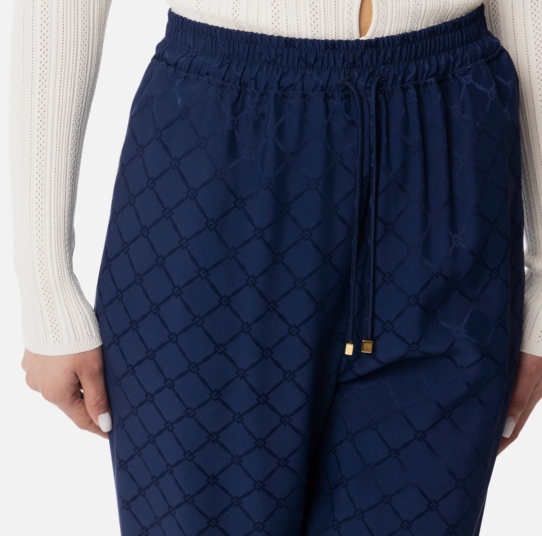 Pantaloni de trening din satin cu diamant jacquard elisabetta franchi - Anna Forgaci