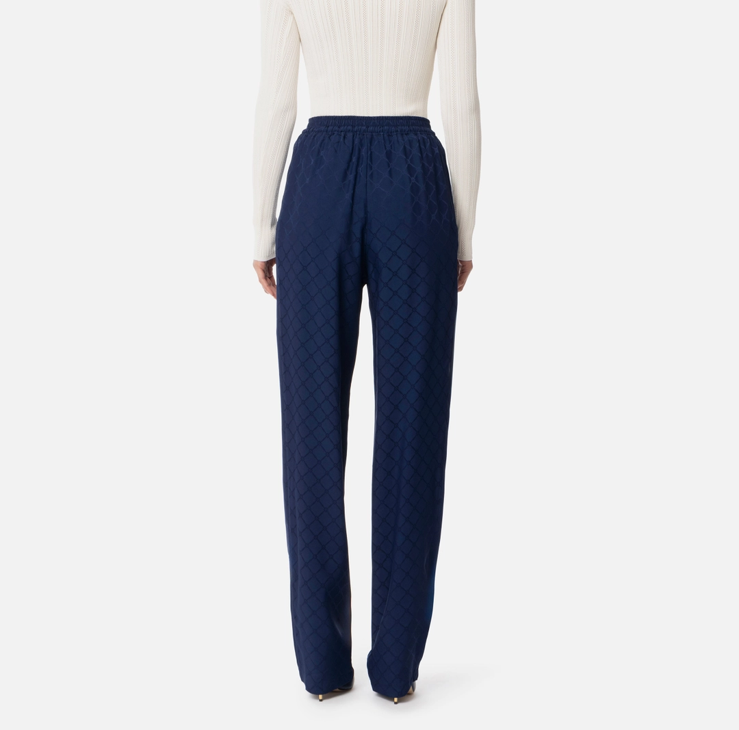 Pantaloni de trening din satin cu diamant jacquard elisabetta franchi - Anna Forgaci