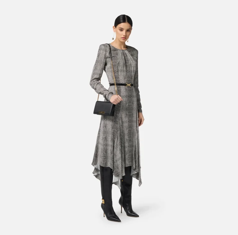 Rochie din georgette cu imprimeu de piton - Anna Forgaci