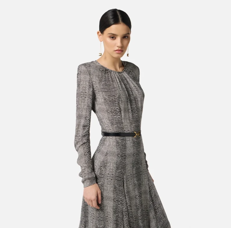 Rochie din georgette cu imprimeu de piton - Anna Forgaci