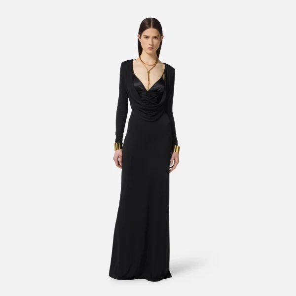 Rochie red carpet din jerseu crep fluid - Anna Forgaci