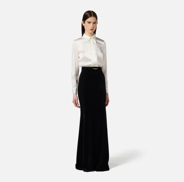 Rochie de covorul roșu (red carpet) din satin și catifea - Anna Forgaci