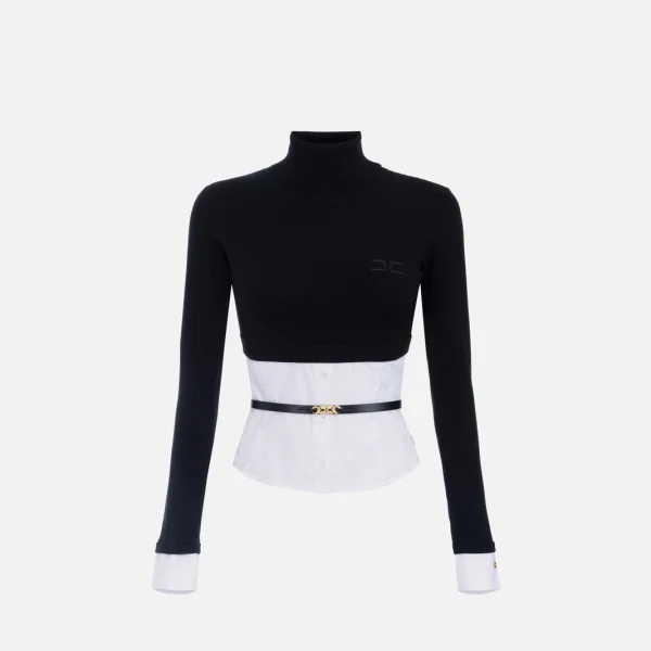 Top din poplin de viscoză și bumbac - elisabetta franchi - Anna Forgaci