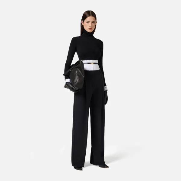 Top din poplin de viscoză și bumbac - elisabetta franchi - Anna Forgaci