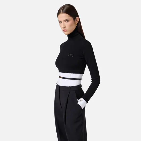 Top din poplin de viscoză și bumbac - elisabetta franchi - Anna Forgaci