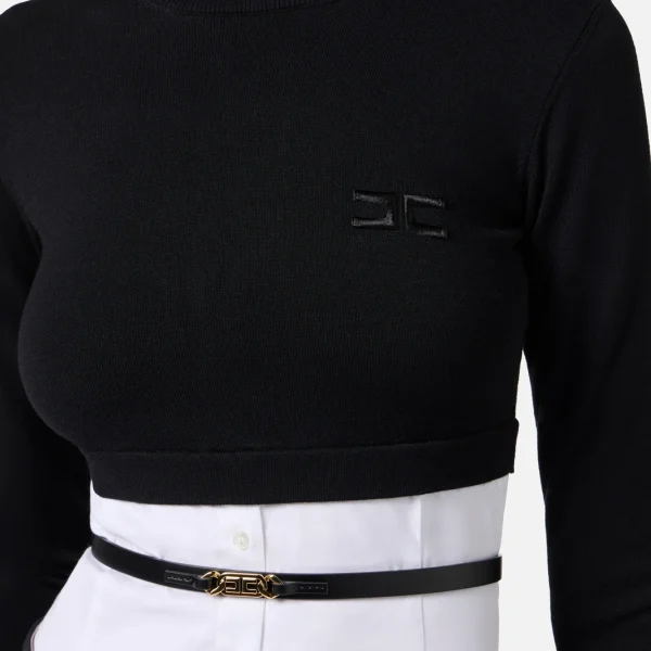 Top din poplin de viscoză și bumbac - elisabetta franchi - Anna Forgaci