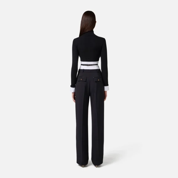 Top din poplin de viscoză și bumbac - elisabetta franchi - Anna Forgaci