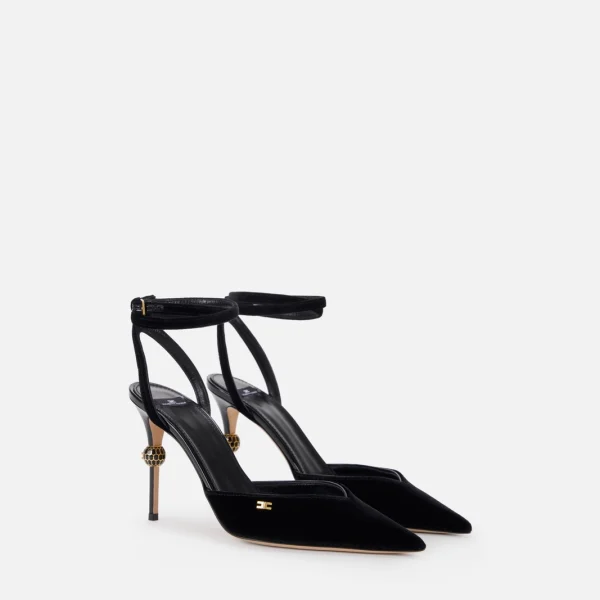 Slingbacks din piele cu toc-bijuterie - Anna Forgaci