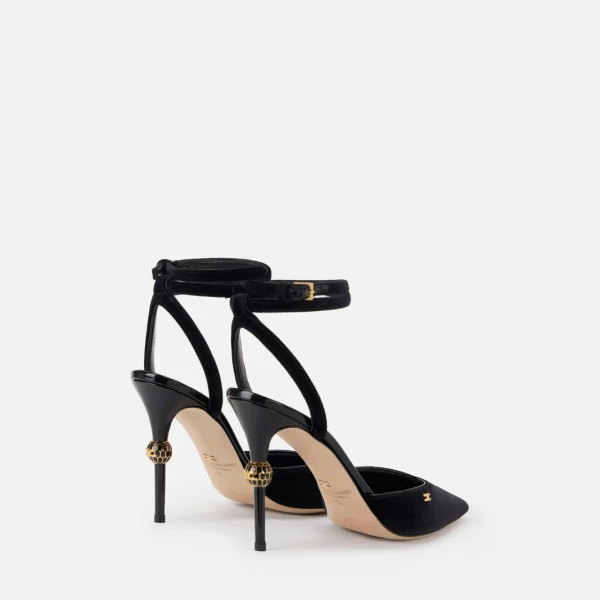 Slingbacks din piele cu toc-bijuterie - Anna Forgaci