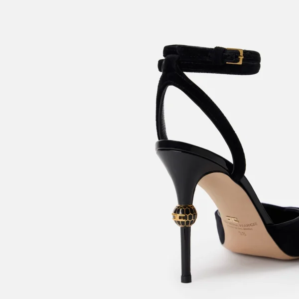 Slingbacks din piele cu toc-bijuterie - Anna Forgaci