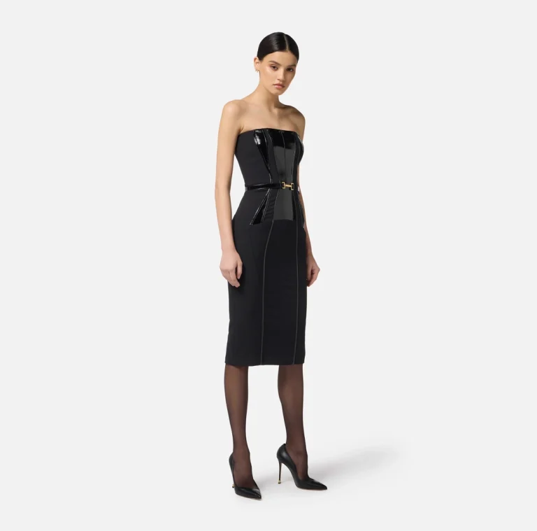 Rochie din crep dublu strat cu detalii de corset elisabetta franchi - Anna Forgaci