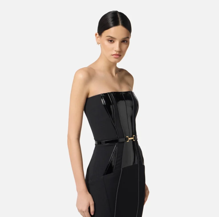 Rochie din crep dublu strat cu detalii de corset elisabetta franchi - Anna Forgaci