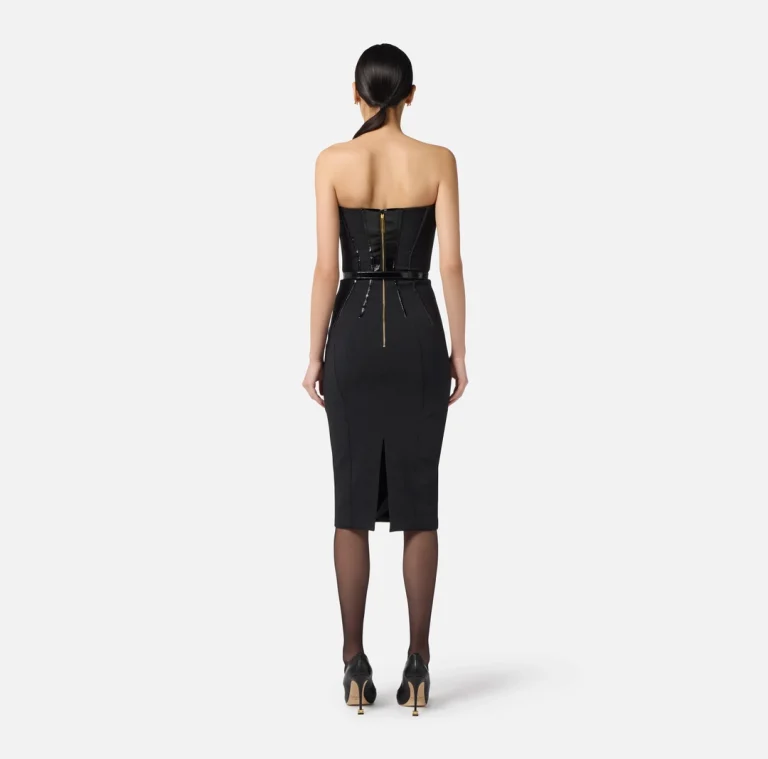 Rochie din crep dublu strat cu detalii de corset elisabetta franchi - Anna Forgaci
