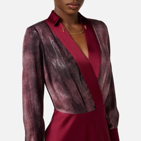 Rochie din satin cu imprimeu de piton elisabetta franchi - Anna Forgaci