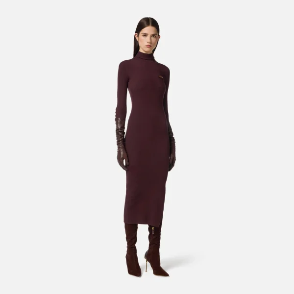 Rochie din tricot reiat cu buzunar la piept - Anna Forgaci