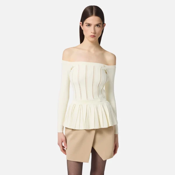 Top din tricot de viscoză cu *peplum*. - Anna Forgaci