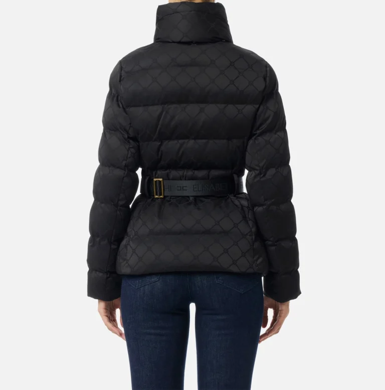 Jachetă cu puf din material voile jacquard cu curea elisabetta franchi - Anna Forgaci